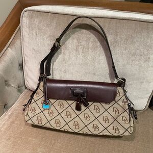Dooney and Bourke Vintage Canvas and Leather Logo Bag